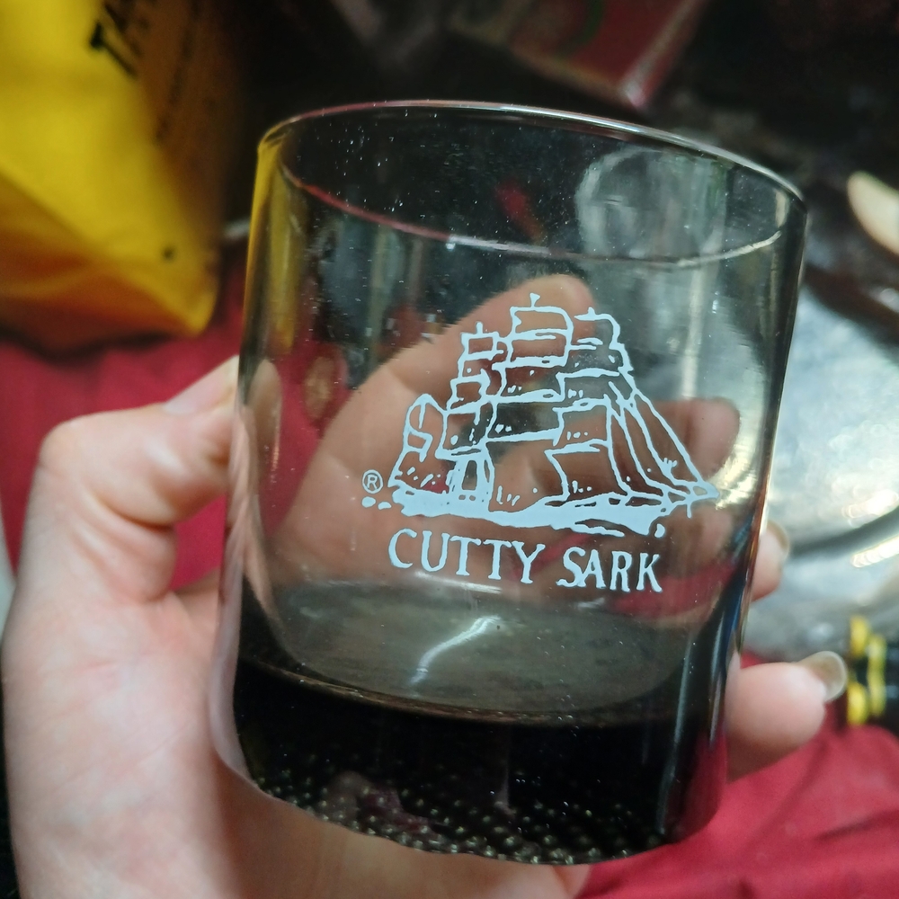 Vintage Cutty Sark Scotch/ Whiskey / rocks -smoke 8 Oz Drink Glass Ship